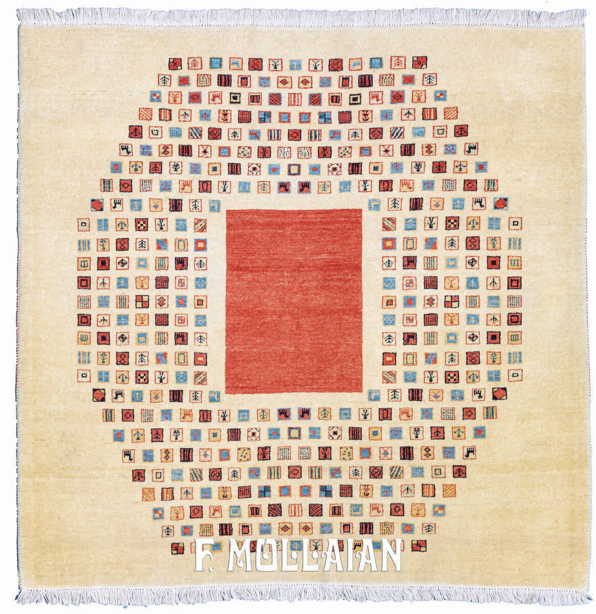 Gabbeh Royal Rug Minimalist Design (140×142 cm)