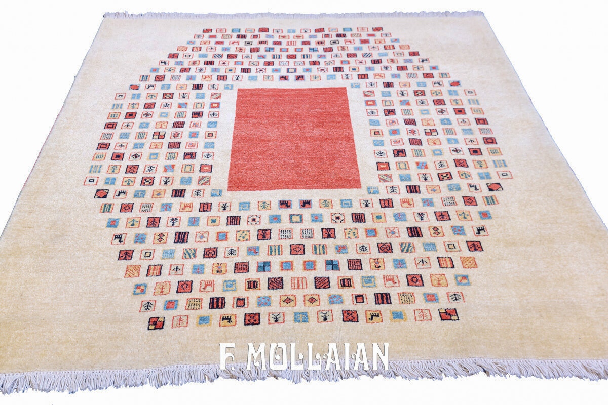 Gabbeh Royal Rug Minimalist Design (140×142 cm)