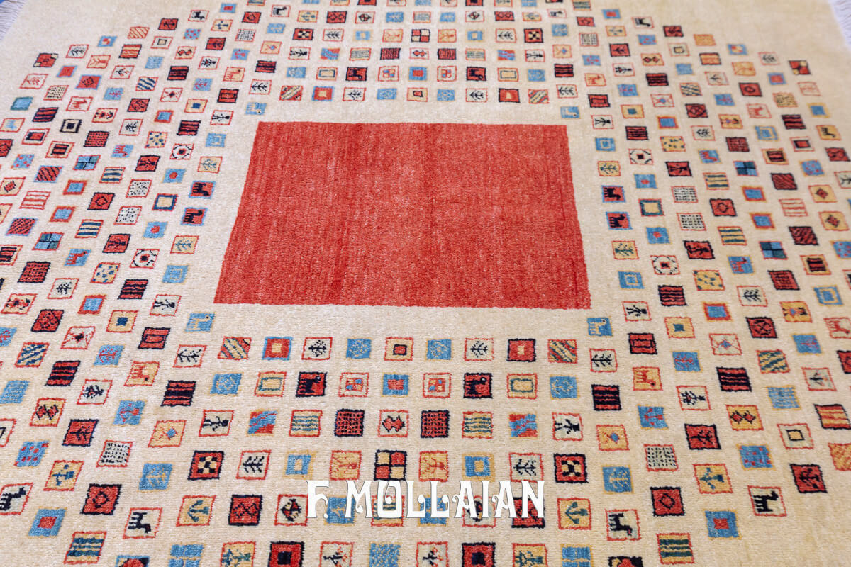 Gabbeh Royal Rug Minimalist Design (140×142 cm)