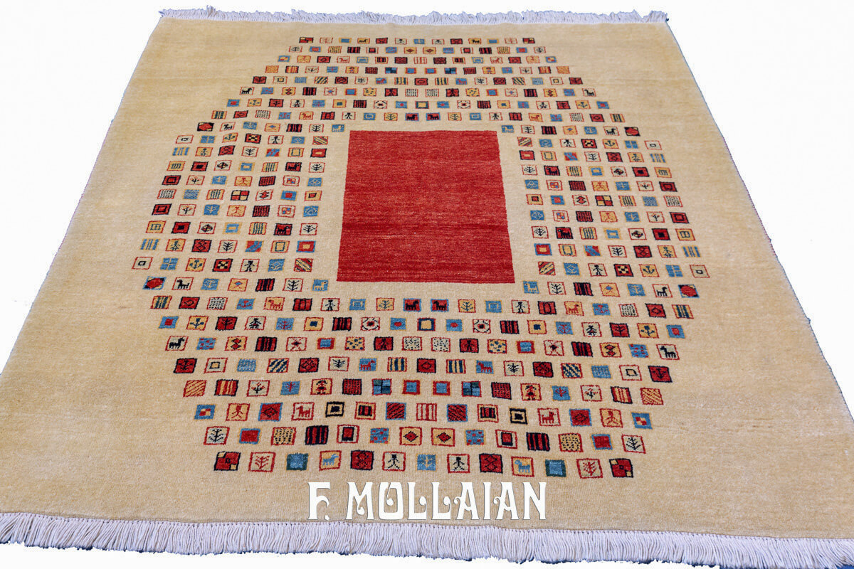 Gabbeh Royal Rug Minimalist Design (140×142 cm)
