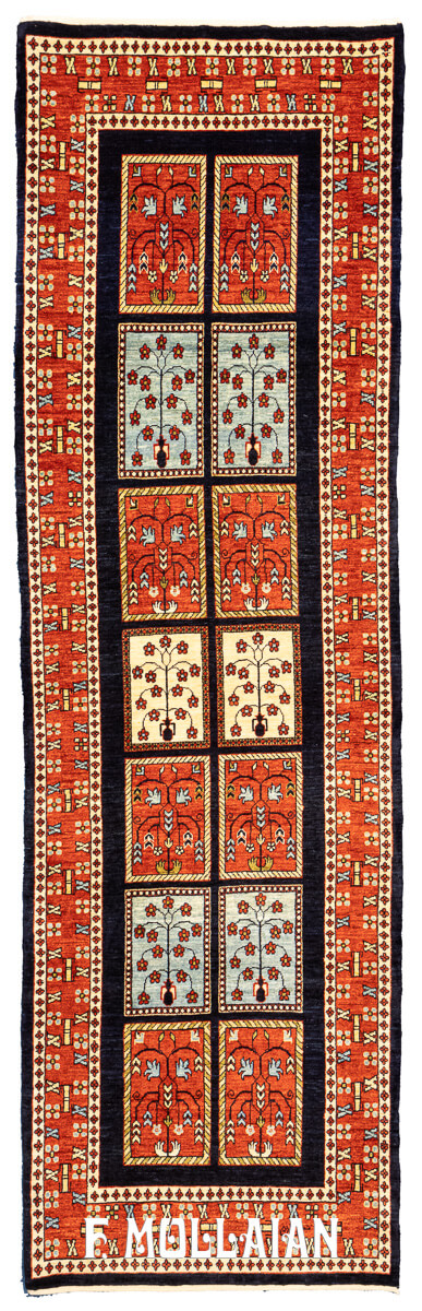 Kashkuli Sherkat Rug Deep Blue Field (300×92 cm)