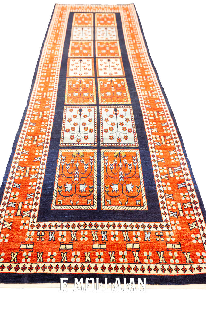 Kashkuli Sherkat Rug Deep Blue Field (300×92 cm)