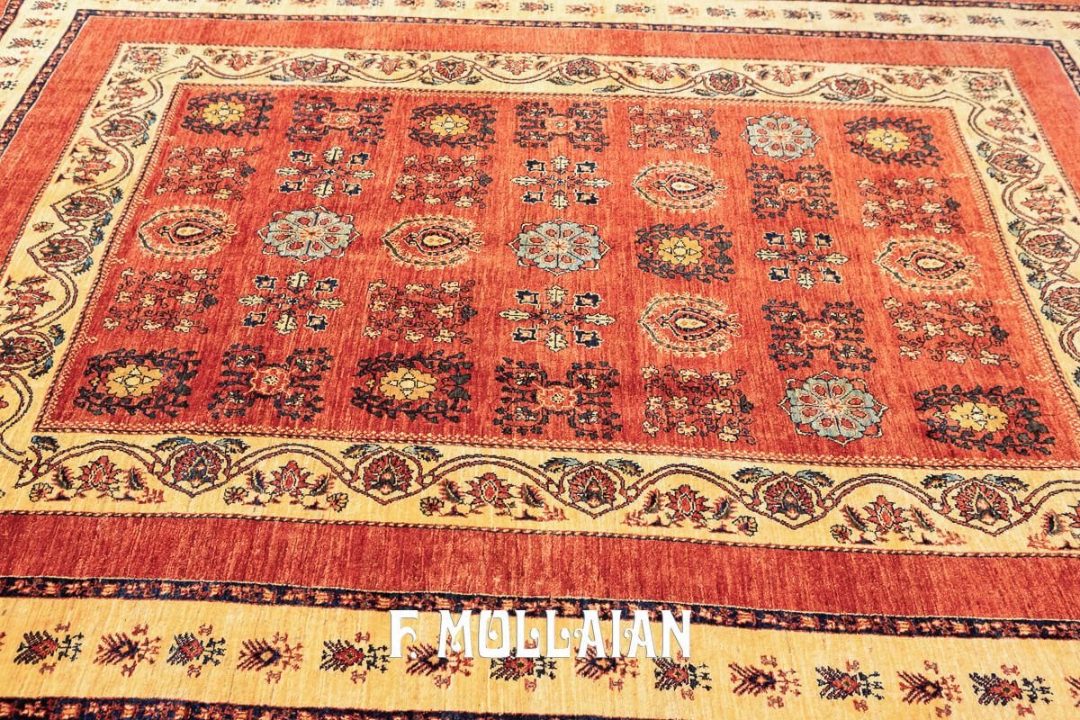 Kashkuli Sherkat Rug Saffron Yellow Borders (291×201 cm)