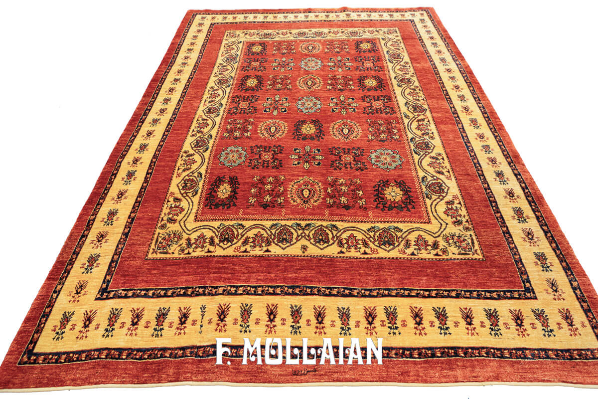 Kashkuli Sherkat Rug Saffron Yellow Borders (291×201 cm)
