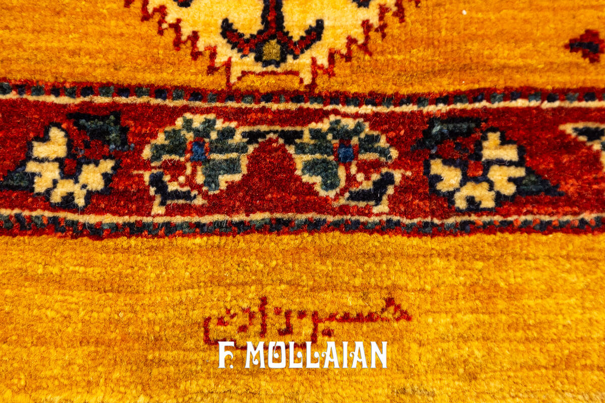 Kashkuli Sherkat Rug Signed Golden Color (292×85 cm)