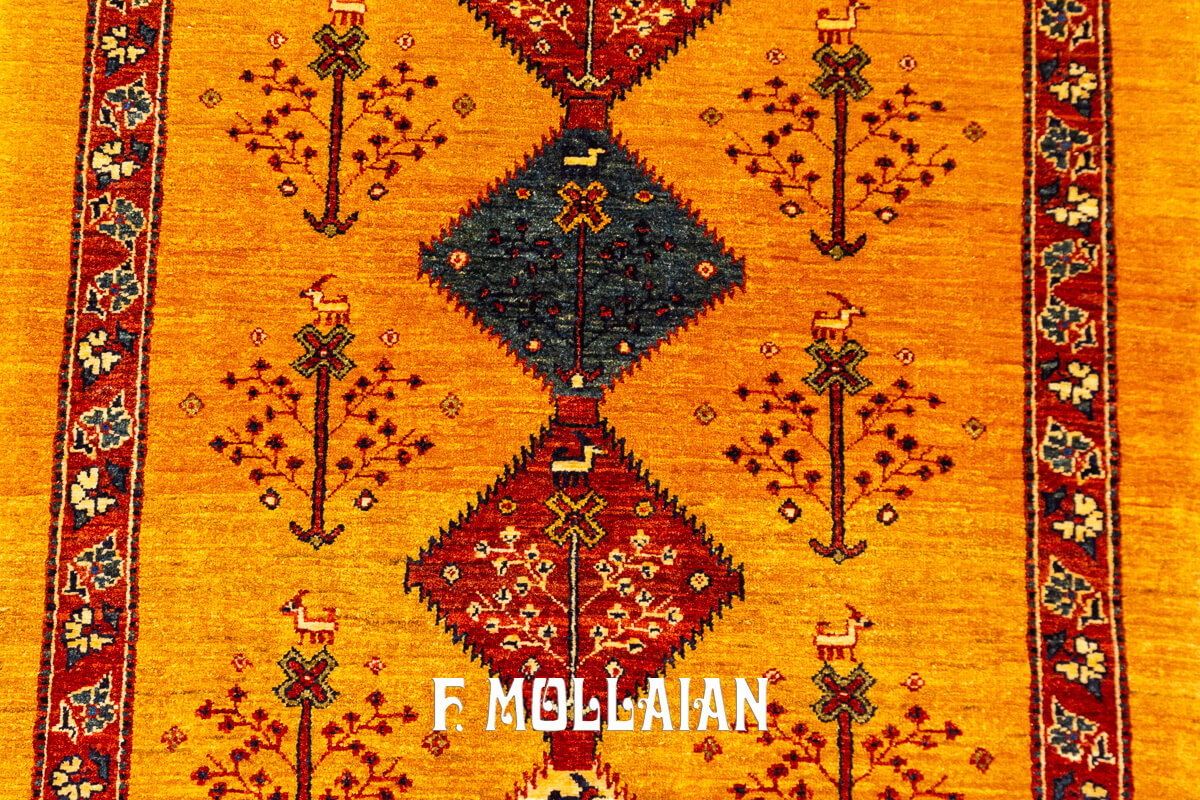 Kashkuli Sherkat Rug Signed Golden Color (292×85 cm)