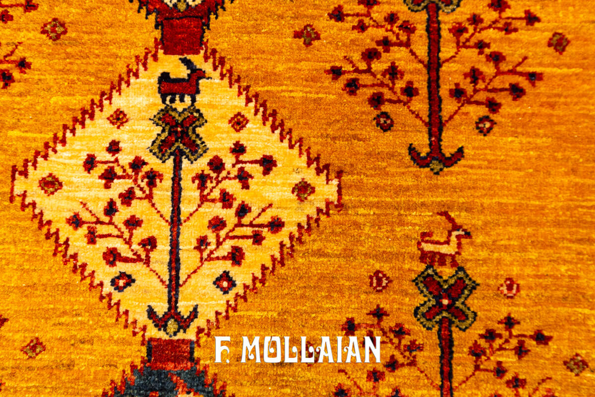 Kashkuli Sherkat Rug Signed Golden Color (292×85 cm)