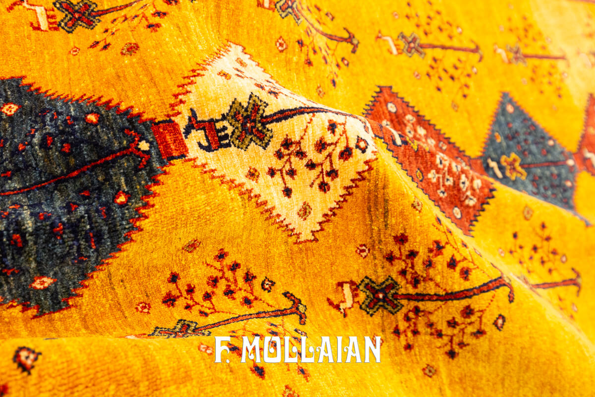 Kashkuli Sherkat Rug Signed Golden Color (292×85 cm)