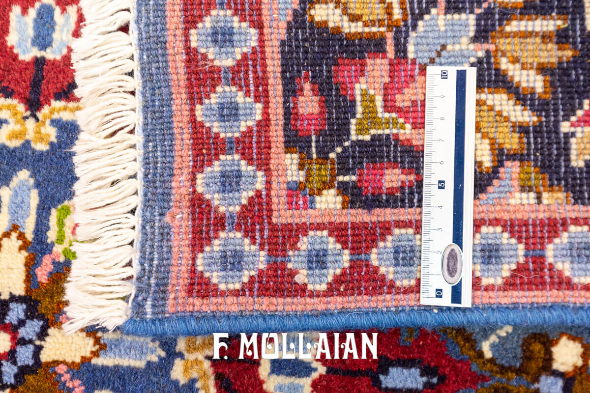 Kirman Rug Floral Sky Blue Field (143x140 cm)