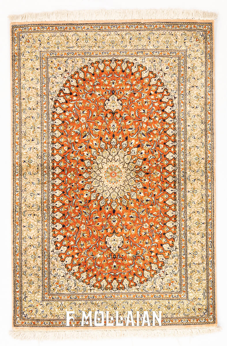 Tappeto Qum Silk Disegno Medallione (120×80 cm)