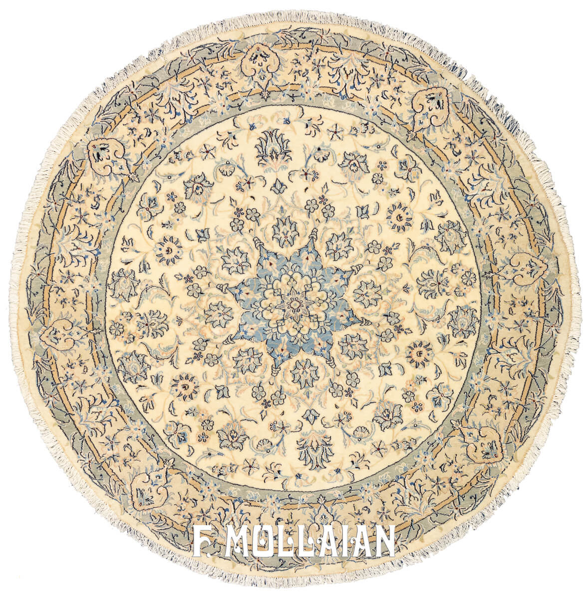 Round Rug Nain Beige Color (155x155 cm)