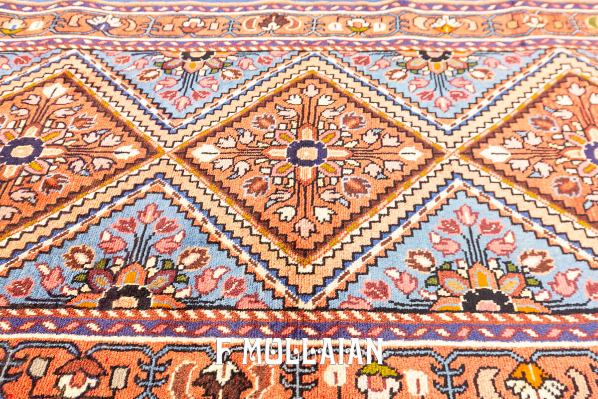Tappeto Corridoio Rudbar Arancio & Blu (294×77 cm)