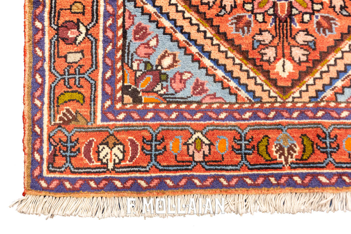 Tappeto Corridoio Rudbar Arancio & Blu (294×77 cm)