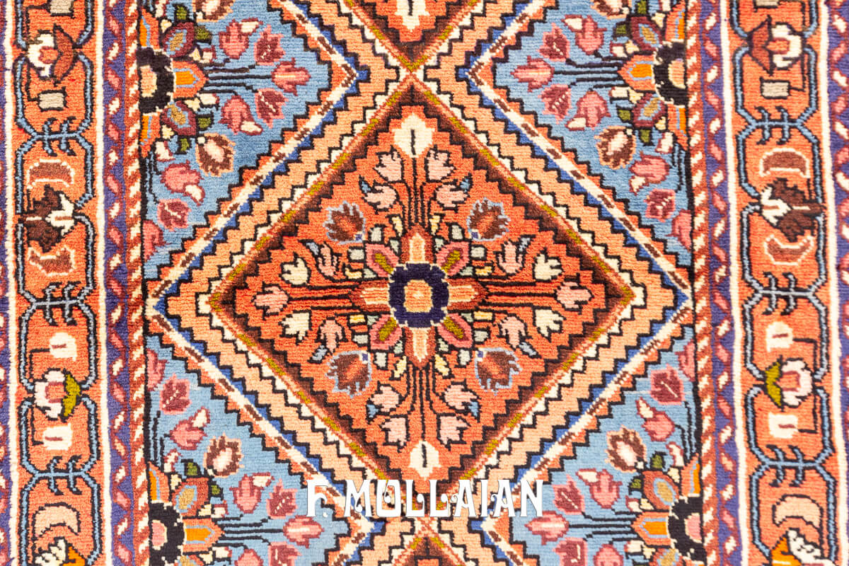 Tappeto Corridoio Rudbar Arancio & Blu (294×77 cm)