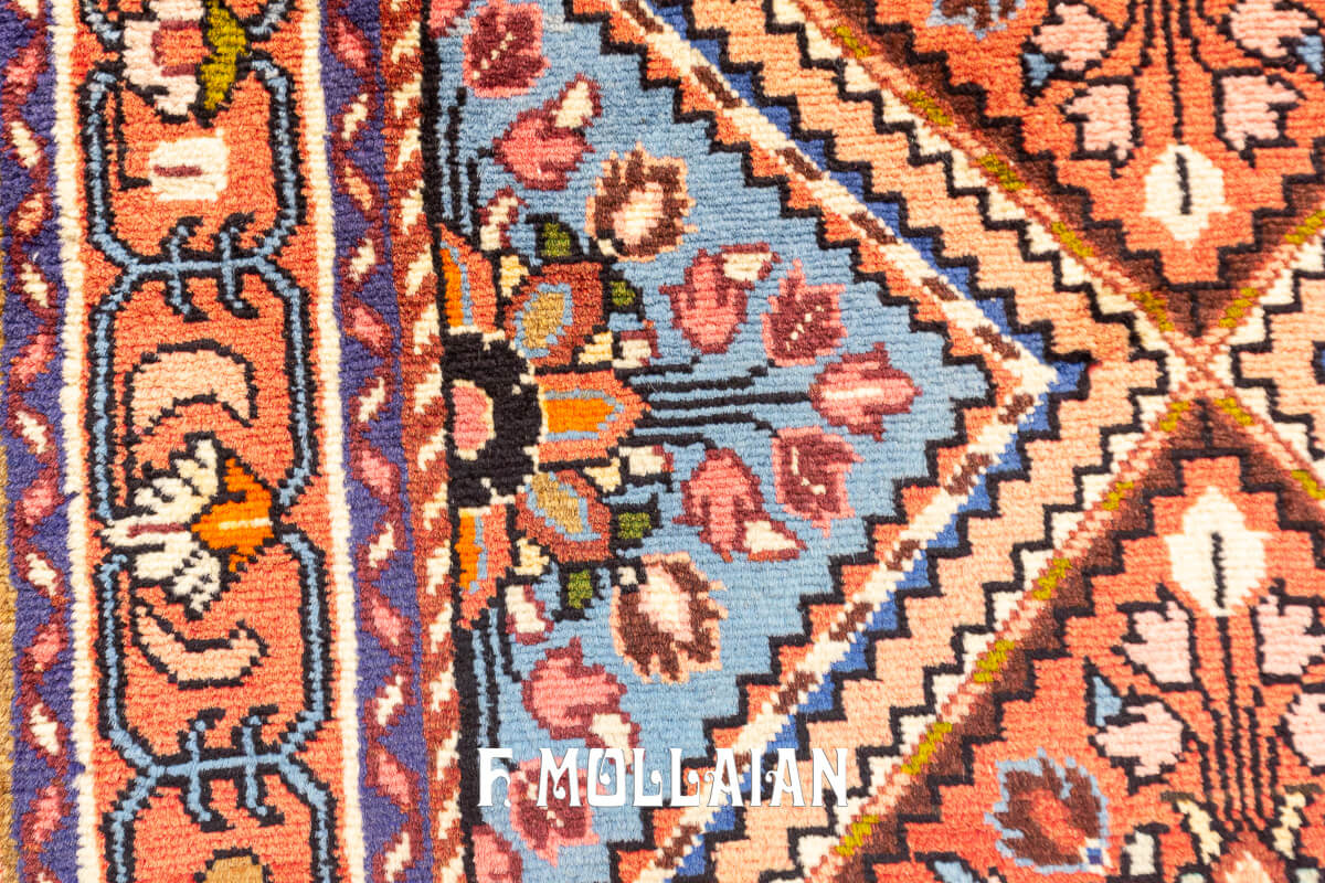 Tappeto Corridoio Rudbar Arancio & Blu (294×77 cm)