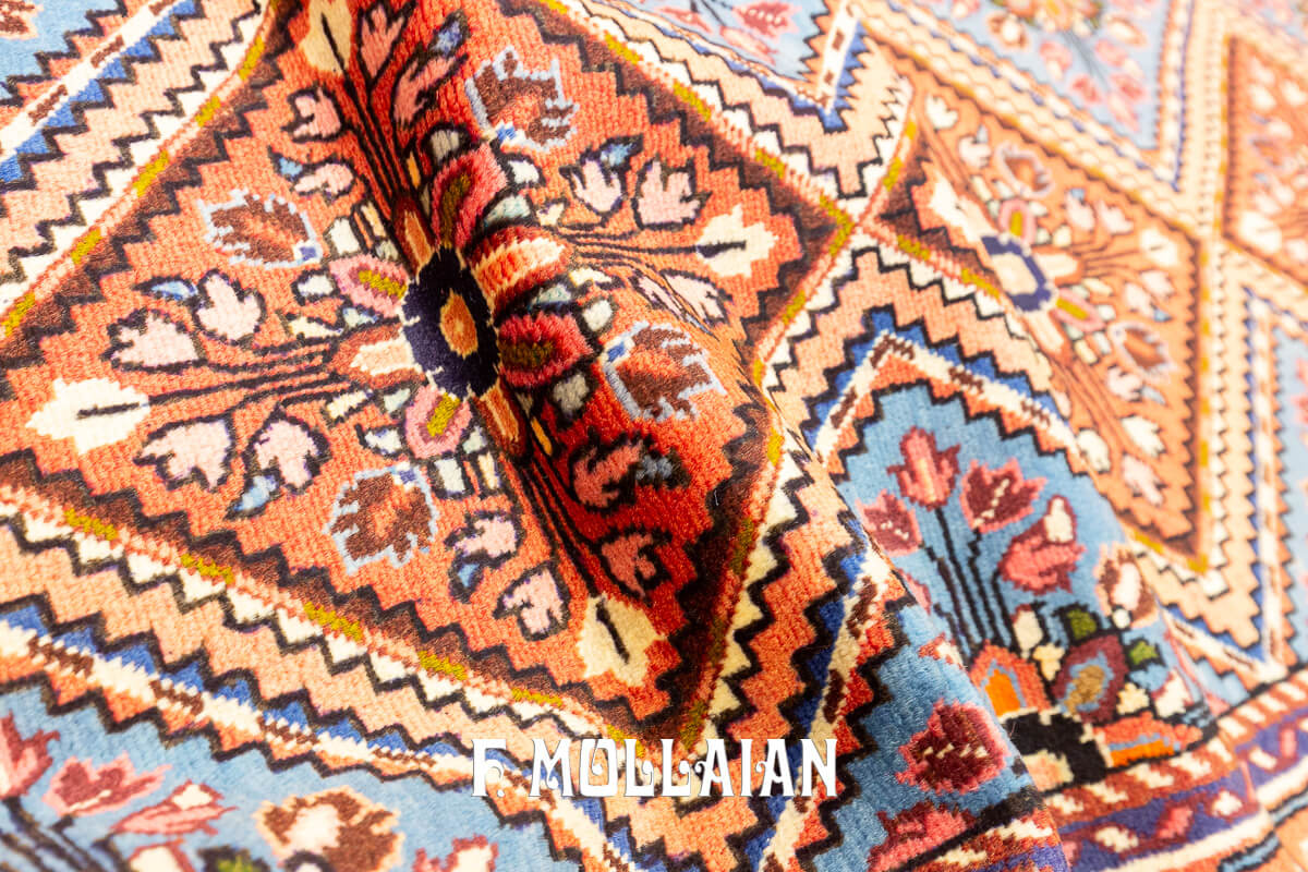 Tappeto Corridoio Rudbar Arancio & Blu (294×77 cm)