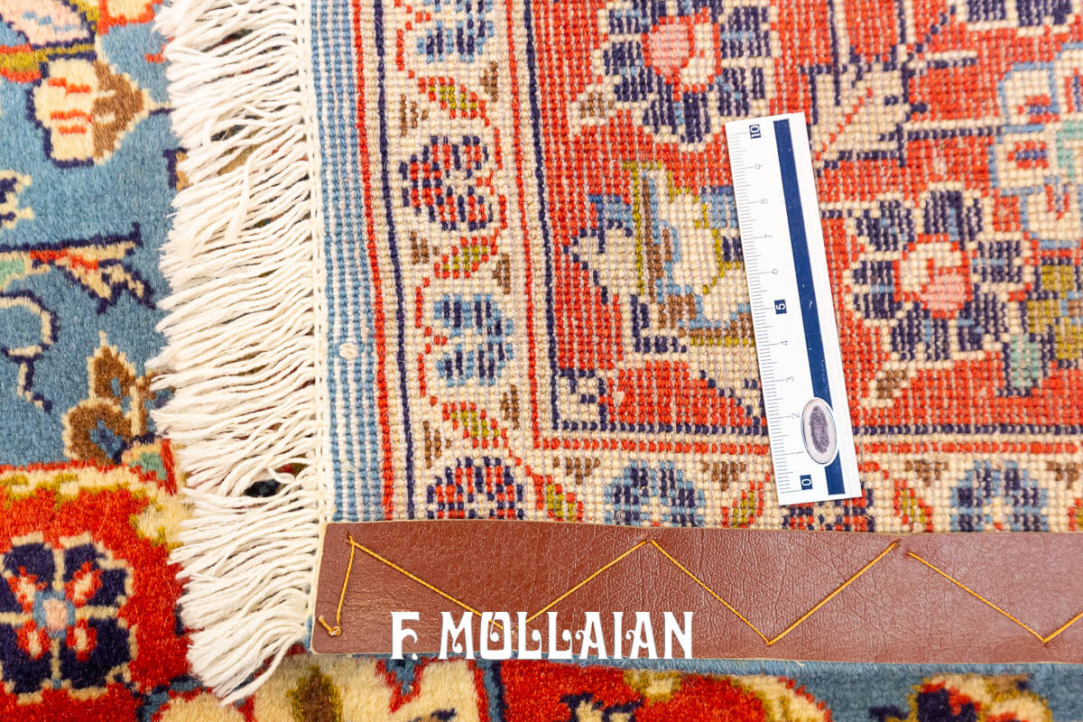 Yazd Rug Sky Blue Field (151x148 cm)