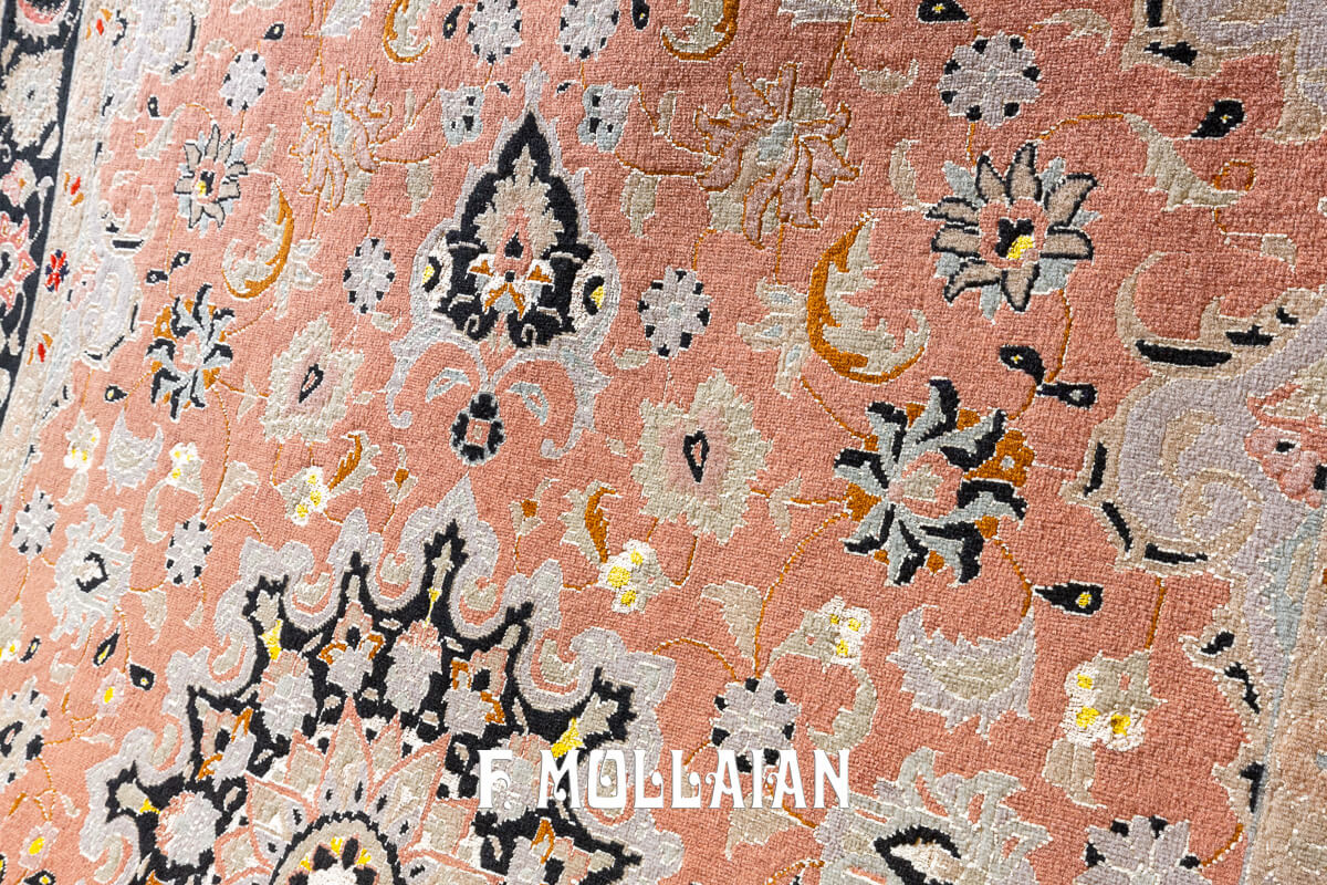 Tabriz 60 Raj Rug Orange Field Color (158×103 cm)