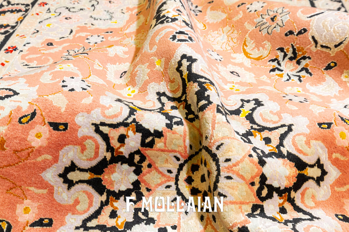 Tabriz 60 Raj Rug Orange Field Color (158×103 cm)