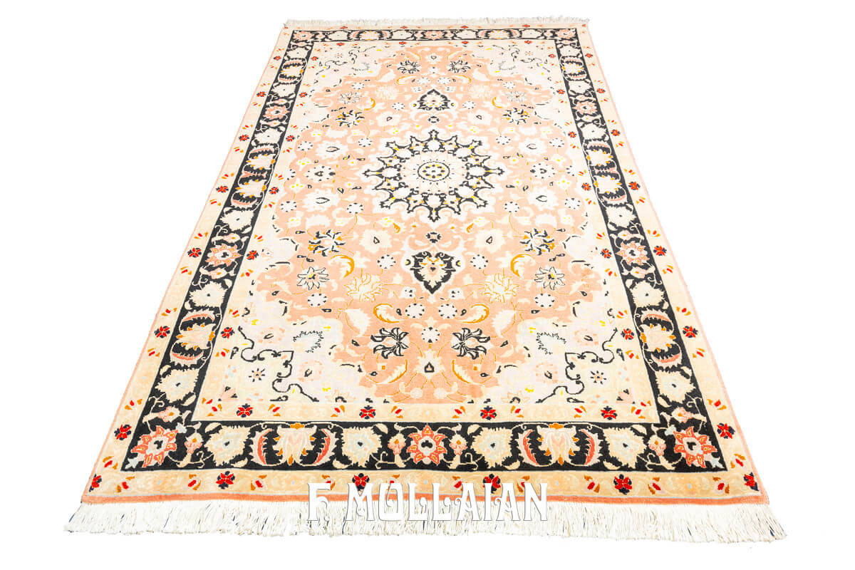 Tabriz 60 Raj Rug Orange Field Color (158×103 cm)
