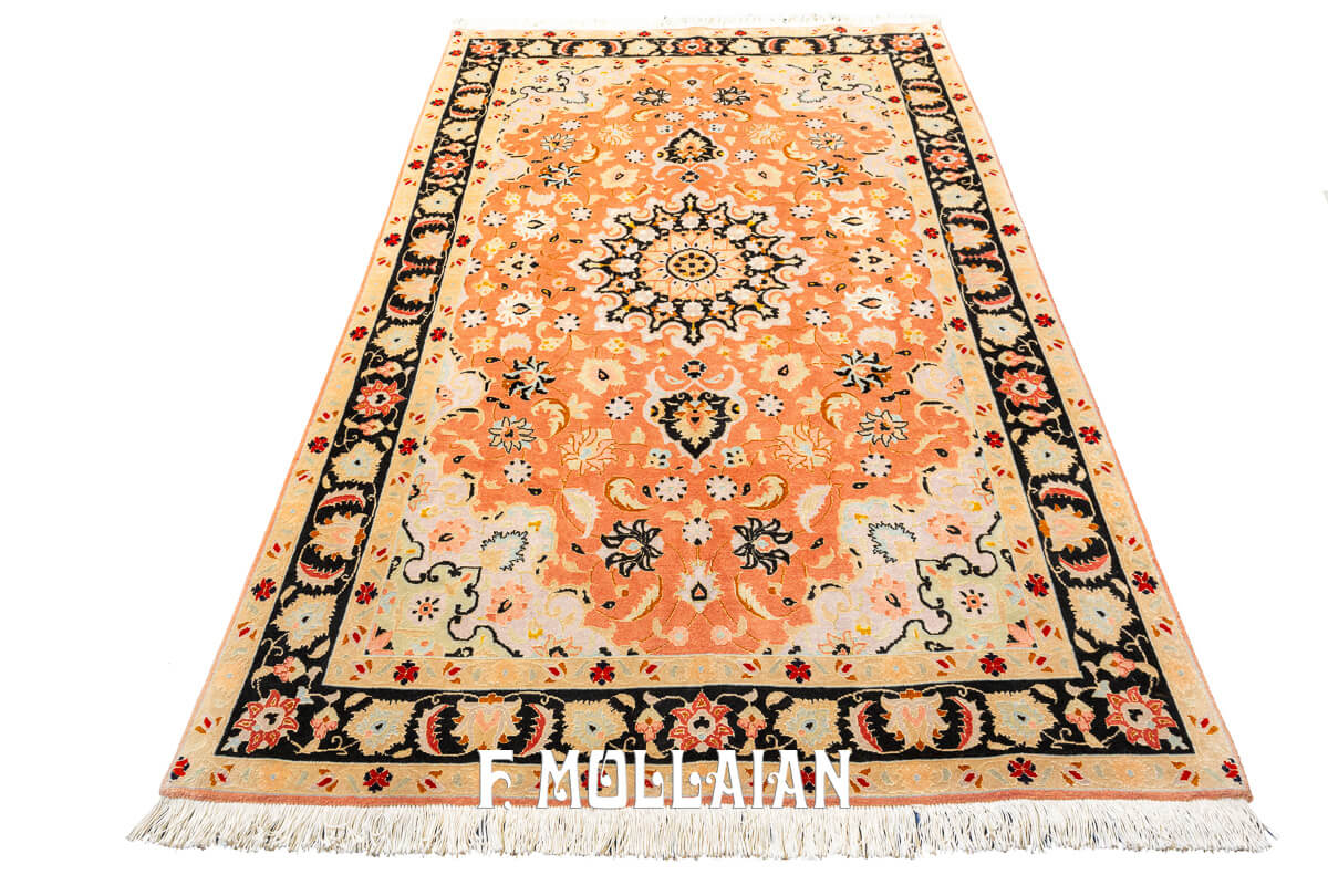 Tabriz 60 Raj Rug Orange Field Color (158×103 cm)
