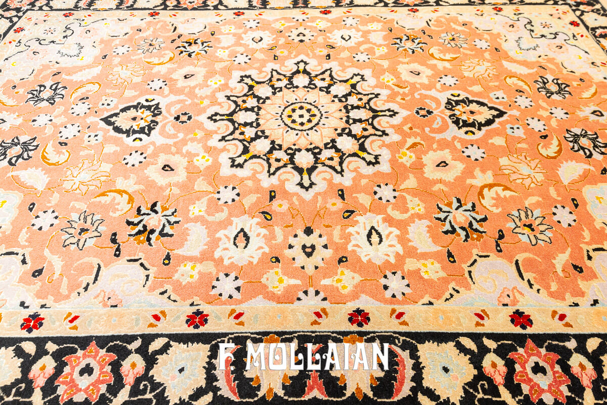 Tabriz 60 Raj Rug Orange Field Color (158×103 cm)