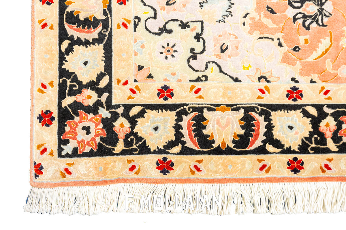 Tabriz 60 Raj Rug Orange Field Color (158×103 cm)