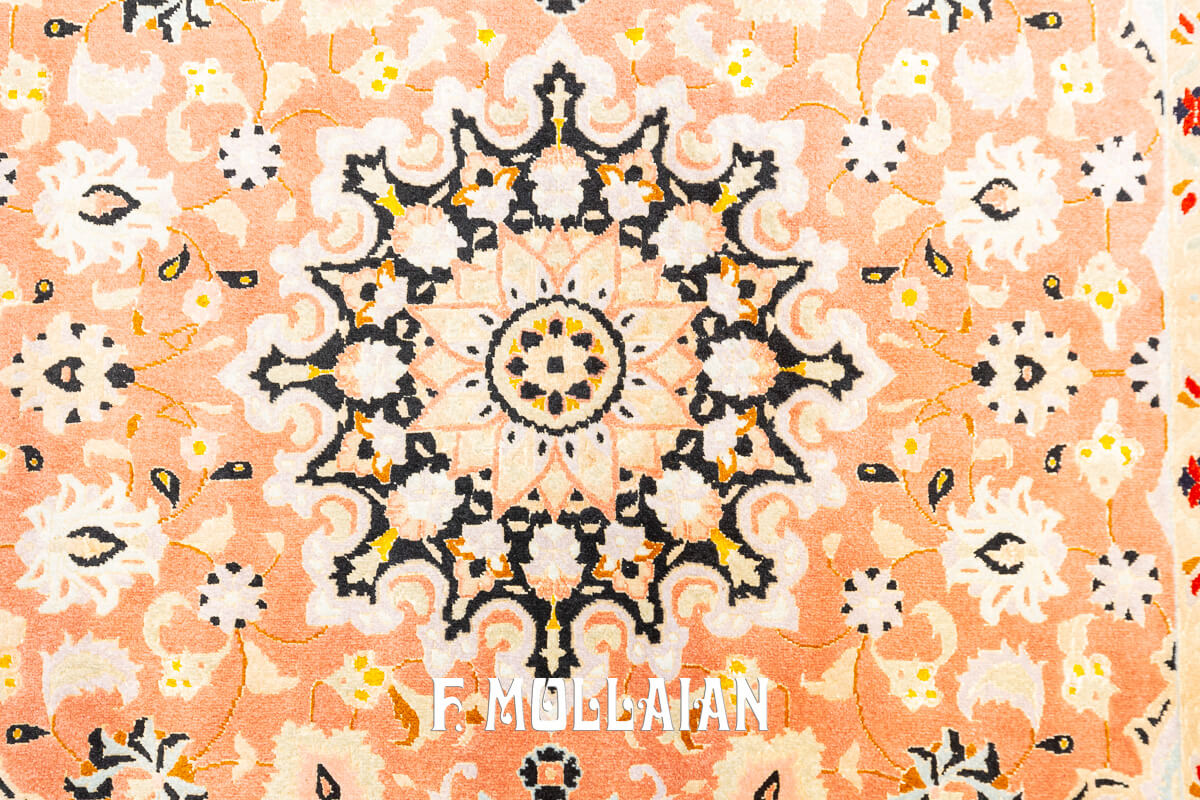 Tabriz 60 Raj Rug Orange Field Color (158×103 cm)