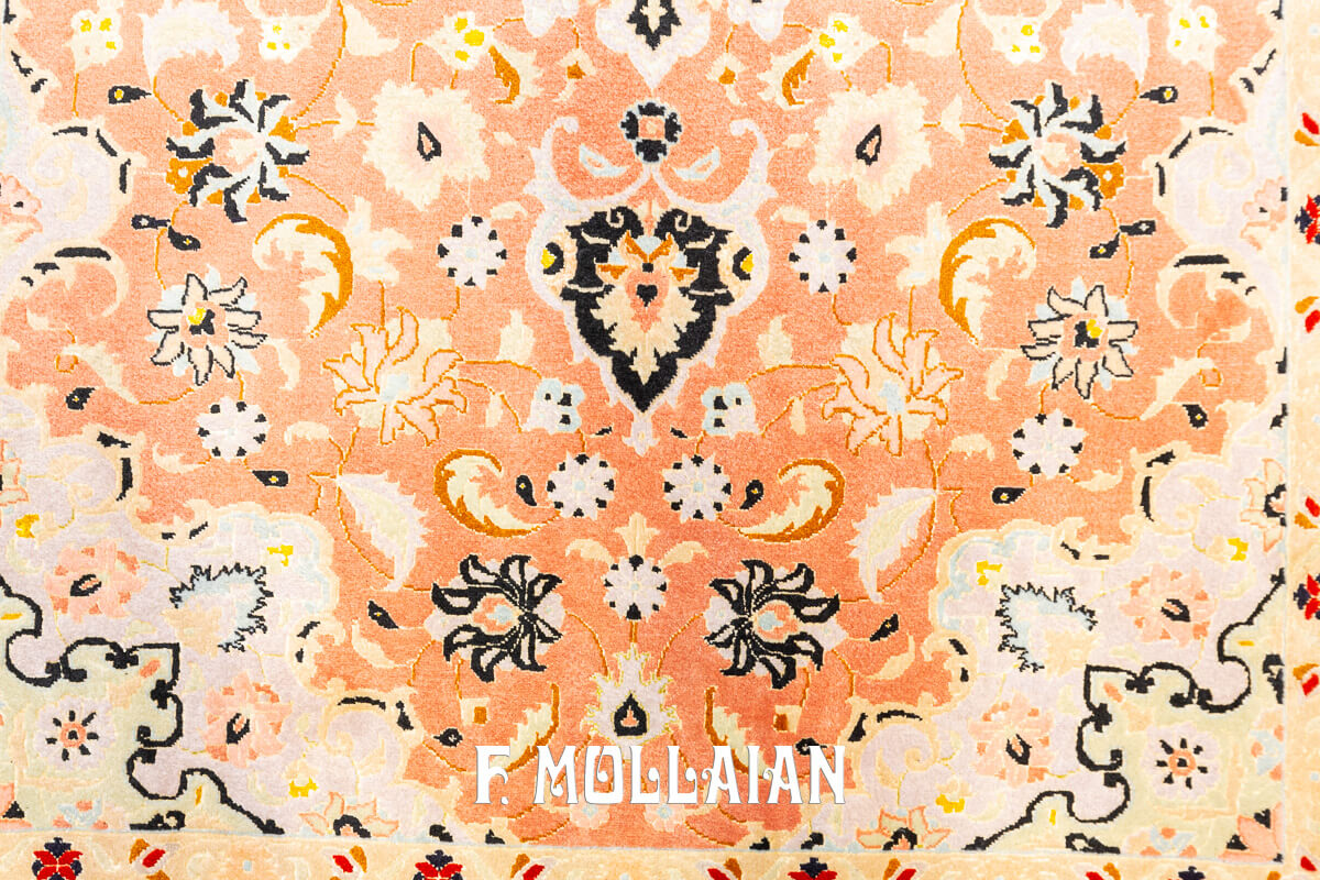Tabriz 60 Raj Rug Orange Field Color (158×103 cm)
