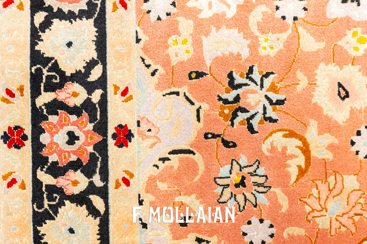 Tabriz 60 Raj Rug Orange Field Color (158×103 cm)