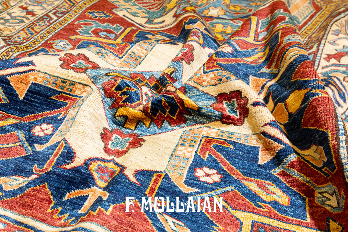 Uzbek Rug Royal Calaberd Design Red Color Field (195×168 cm)