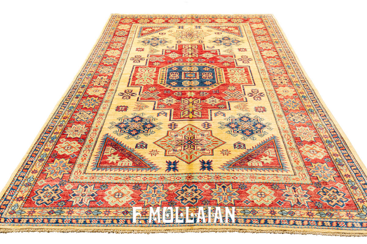 Tappeto Uzbek Royal Disegno Geometrico Color Beige (192×146 cm)