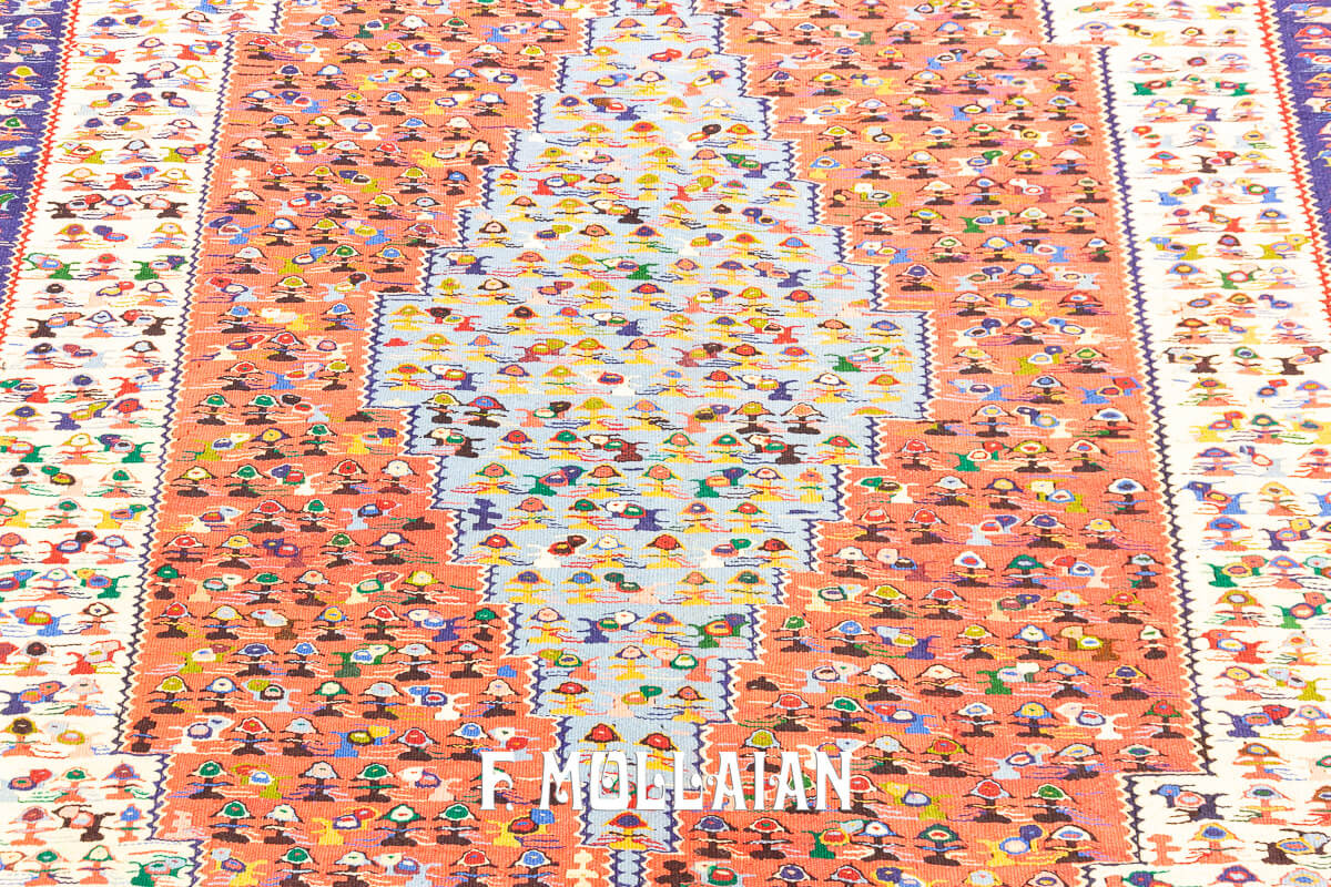 Kilim Senneh Rug Apricot Color (300×195 cm)
