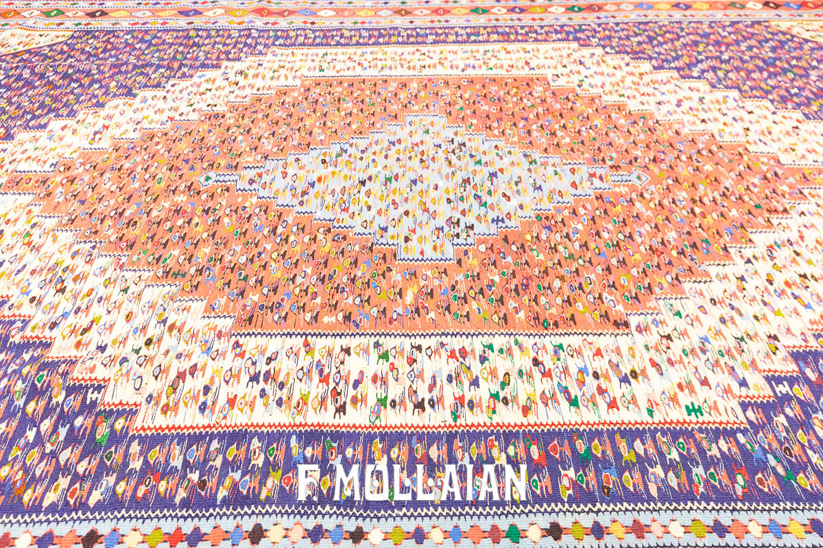 Kilim Senneh Rug Apricot Color (300×195 cm)