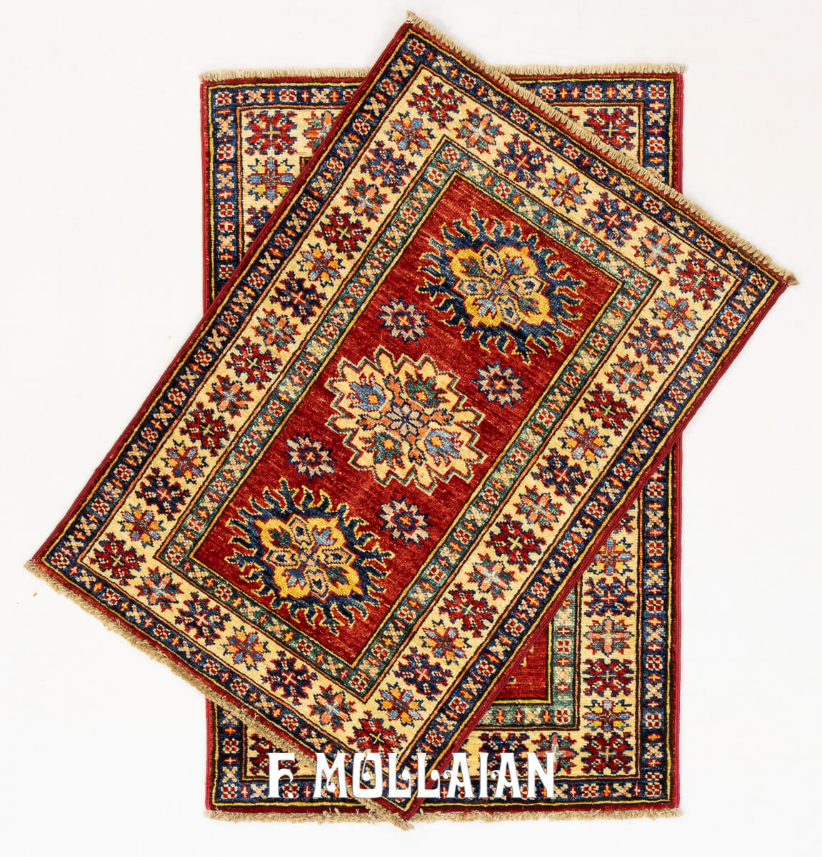 Tappeto Scendiletto Color Rosso Usbek Royal Coppia (96×61 cm)