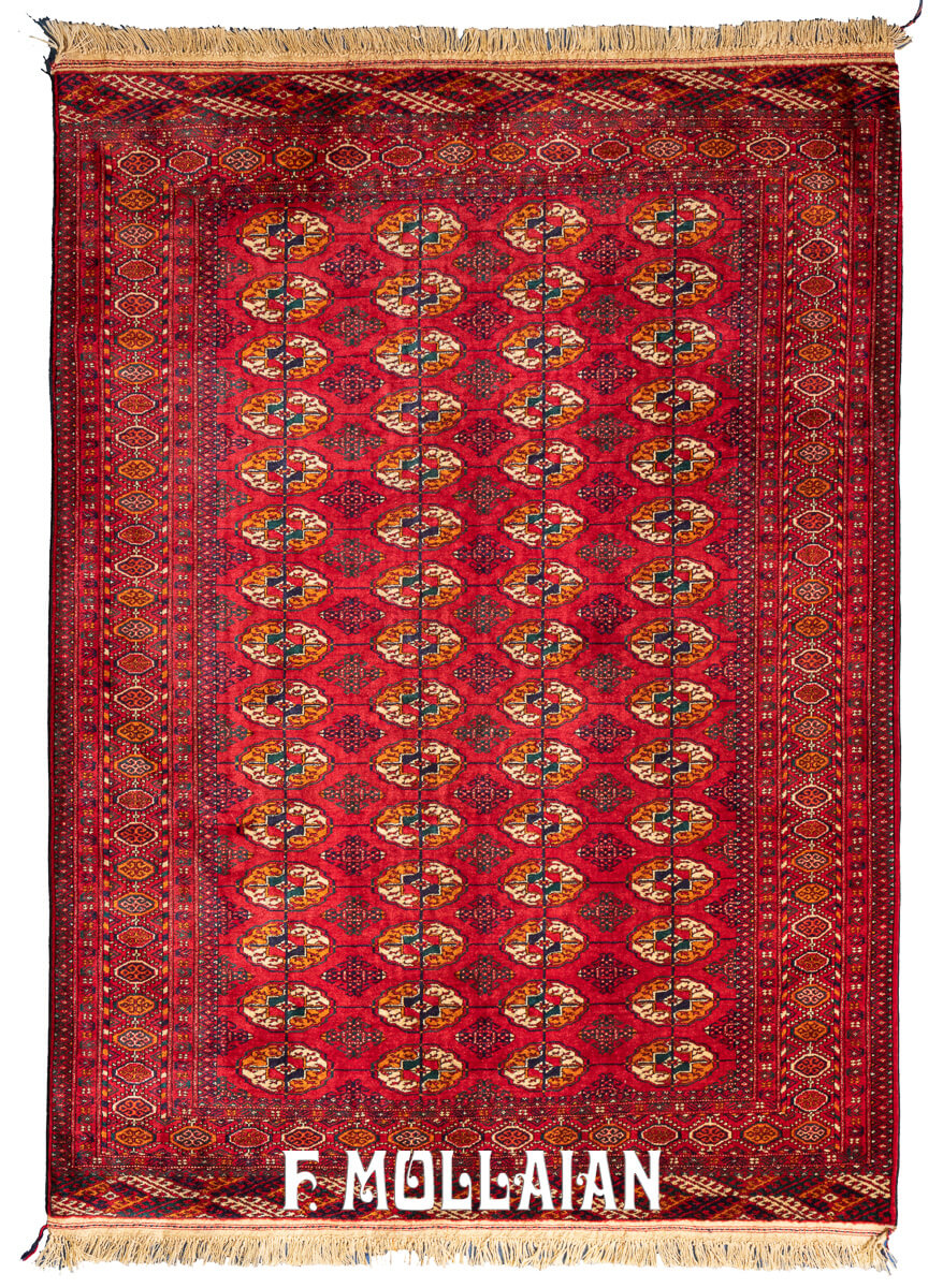 Bukhara Rug Elephant Foot Design Red Color Field (205×152 cm)
