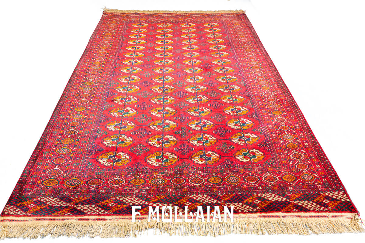 Bukhara Rug Elephant Foot Design Red Color Field (205×152 cm)