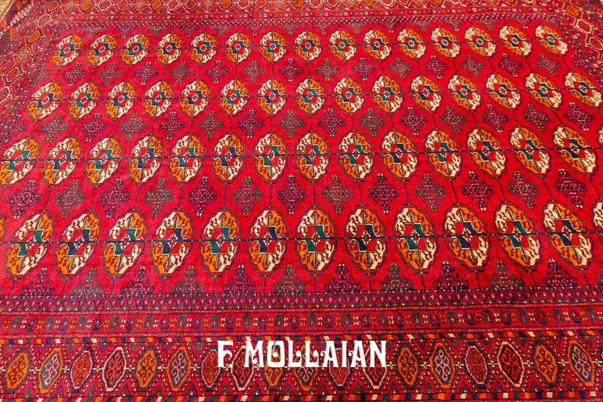 Bukhara Rug Elephant Foot Design Red Color Field (205×152 cm)