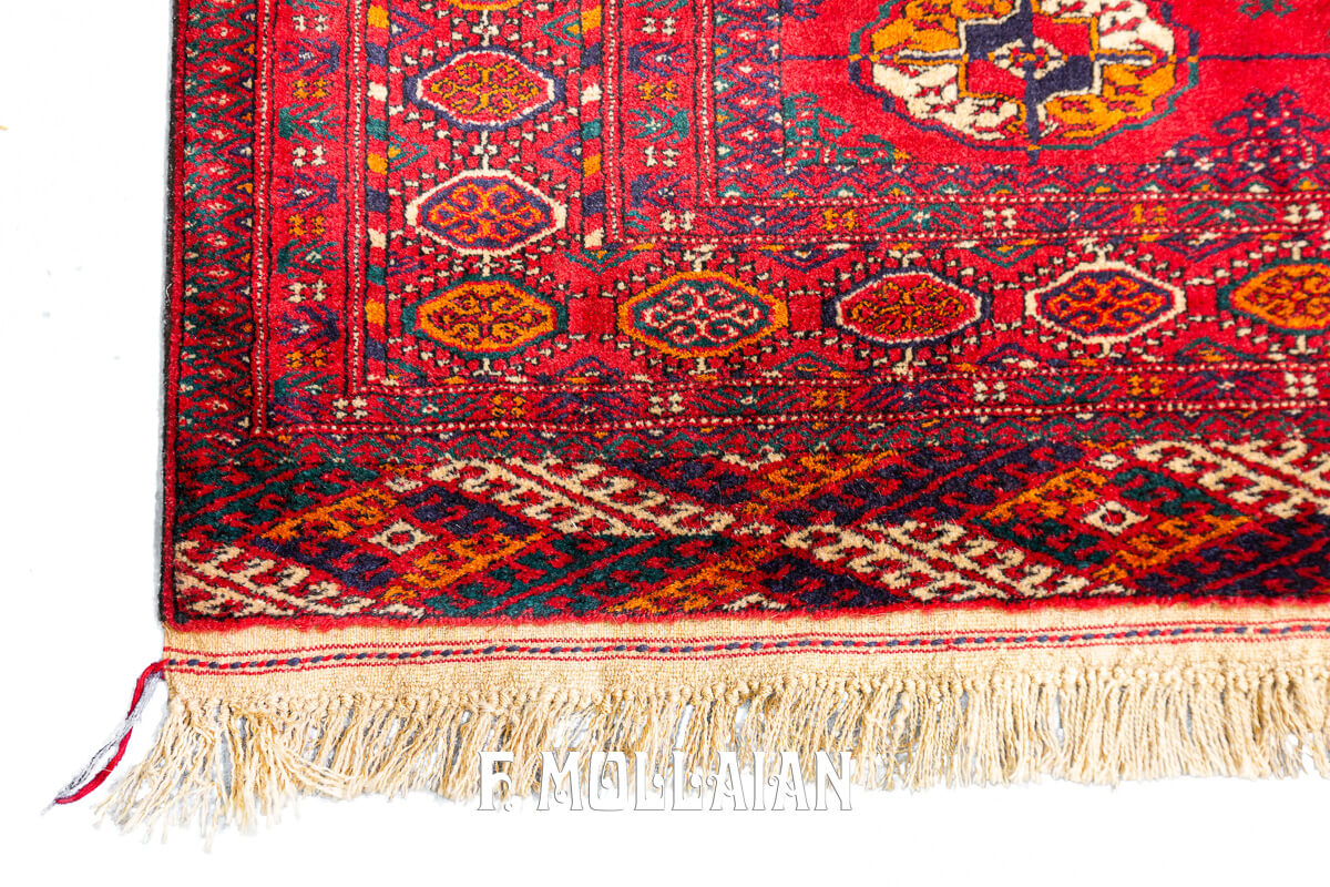 Bukhara Rug Elephant Foot Design Red Color Field (205×152 cm)