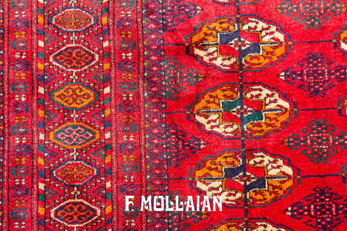Bukhara Rug Elephant Foot Design Red Color Field (205×152 cm)