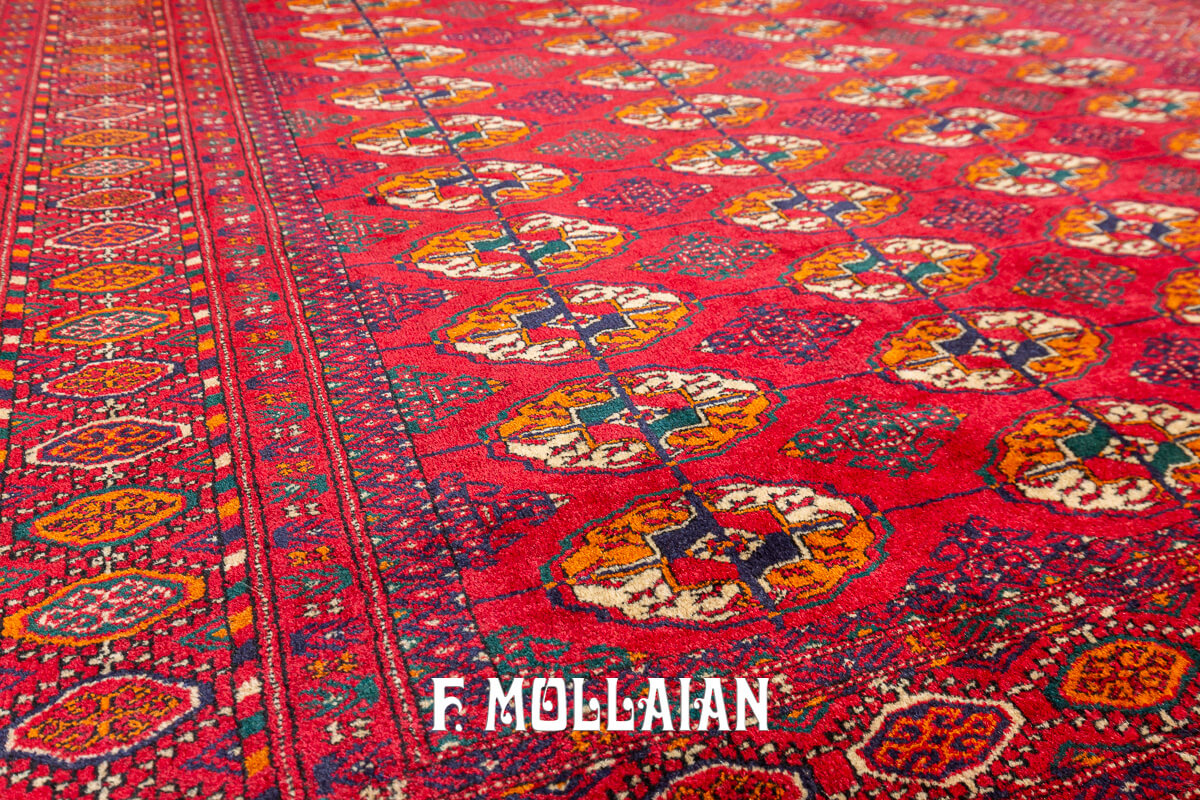 Bukhara Rug Elephant Foot Design Red Color Field (205×152 cm)