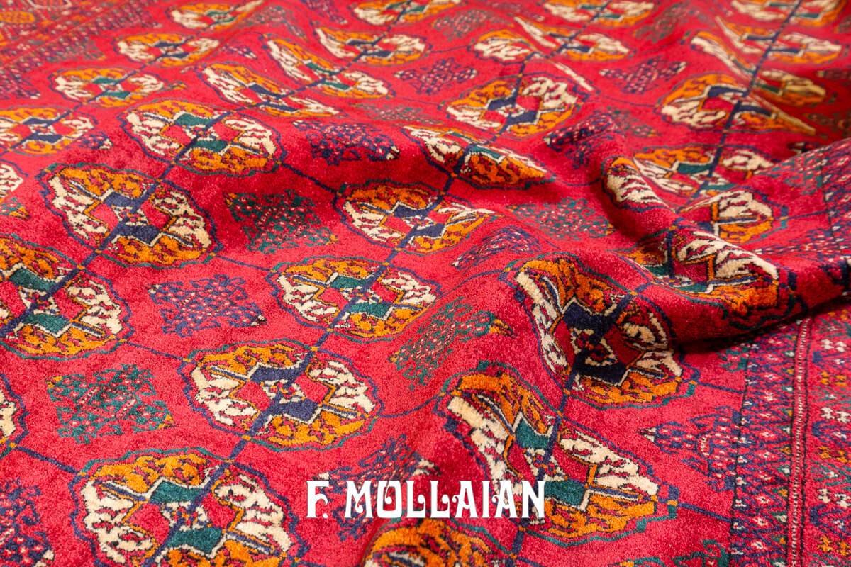Bukhara Rug Elephant Foot Design Red Color Field (205×152 cm)