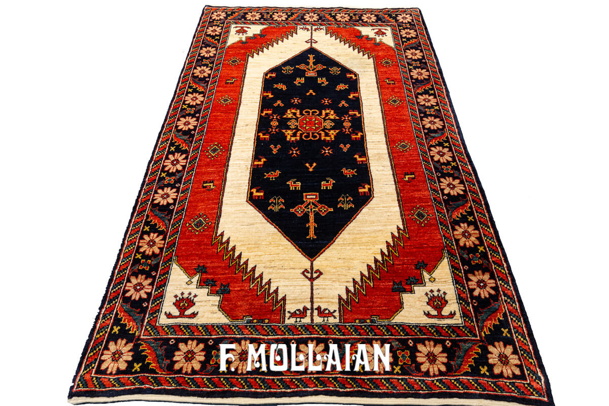 Persian Rug Kashkuli Sherkat White Field (166×107 cm)