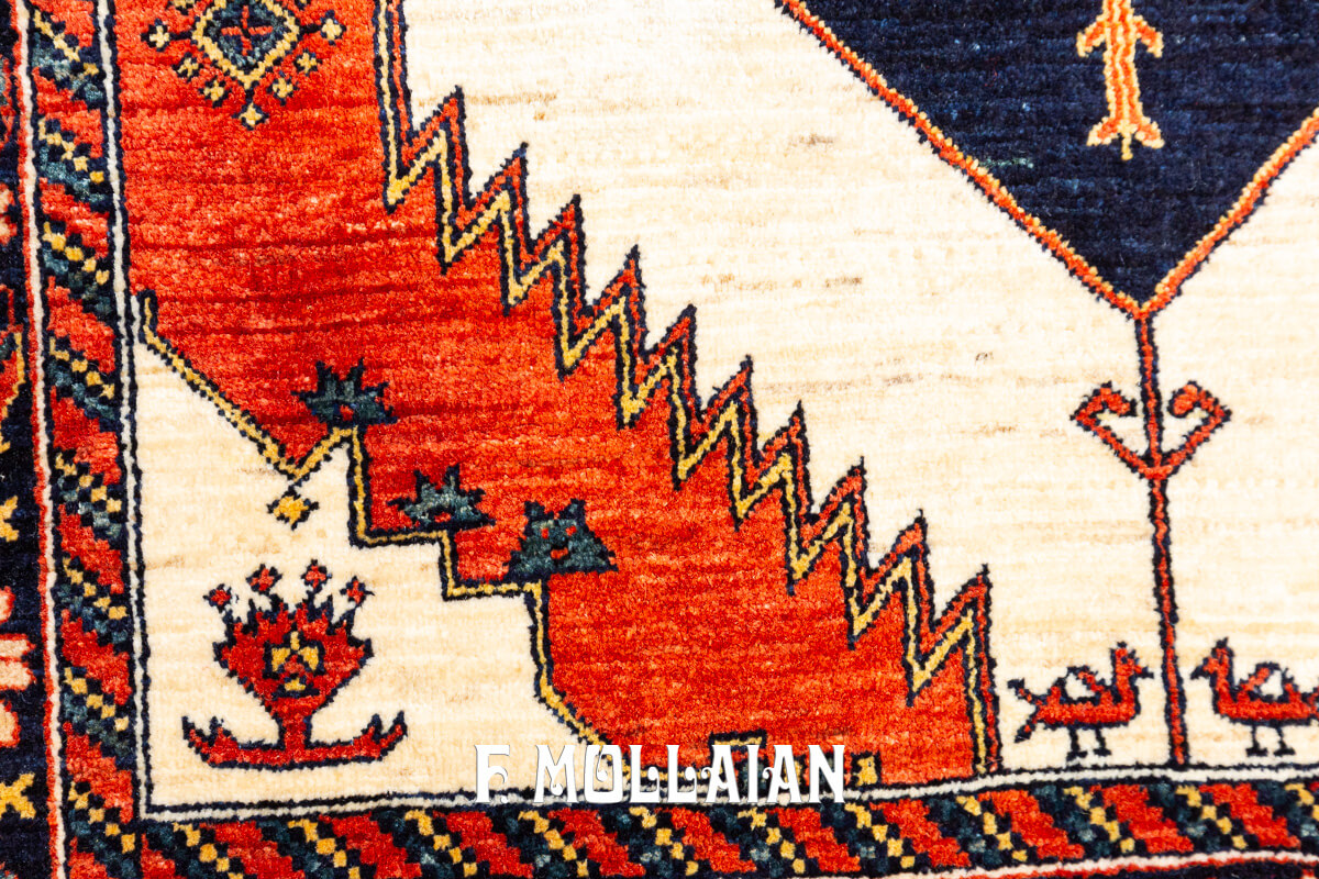 Persian Rug Kashkuli Sherkat White Field (166×107 cm)
