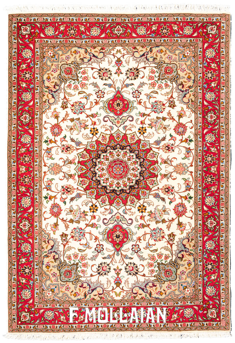 Tabriz 60 Rug White Color Field (151×104 cm)