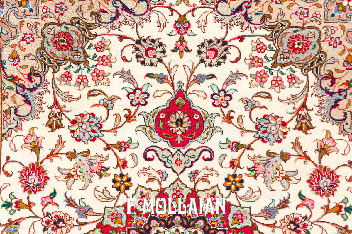 Tabriz 60 Rug White Color Field (151×104 cm)