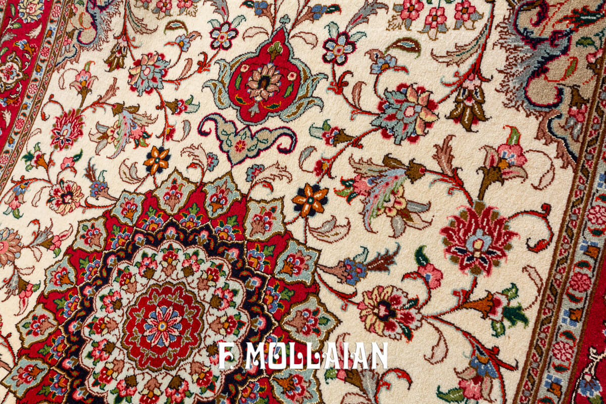 Tabriz 60 Rug White Color Field (151×104 cm)