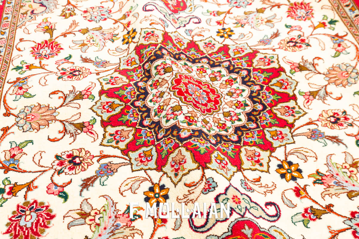 Tabriz 60 Rug White Color Field (151×104 cm)