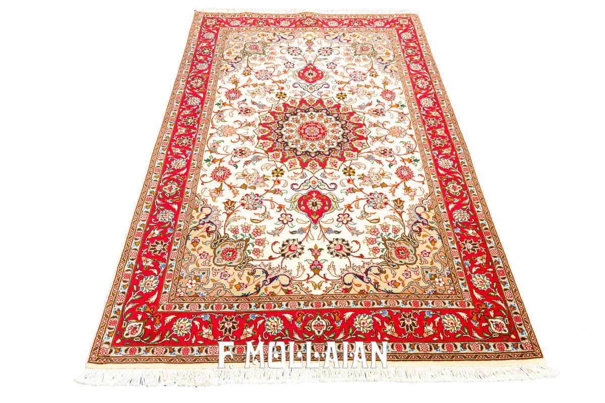 Tabriz 60 Rug White Color Field (151×104 cm)