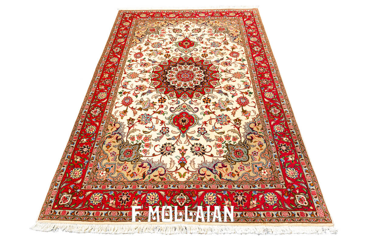 Tabriz 60 Rug White Color Field (151×104 cm)